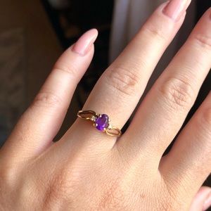 Vintage amethyst and diamond ring